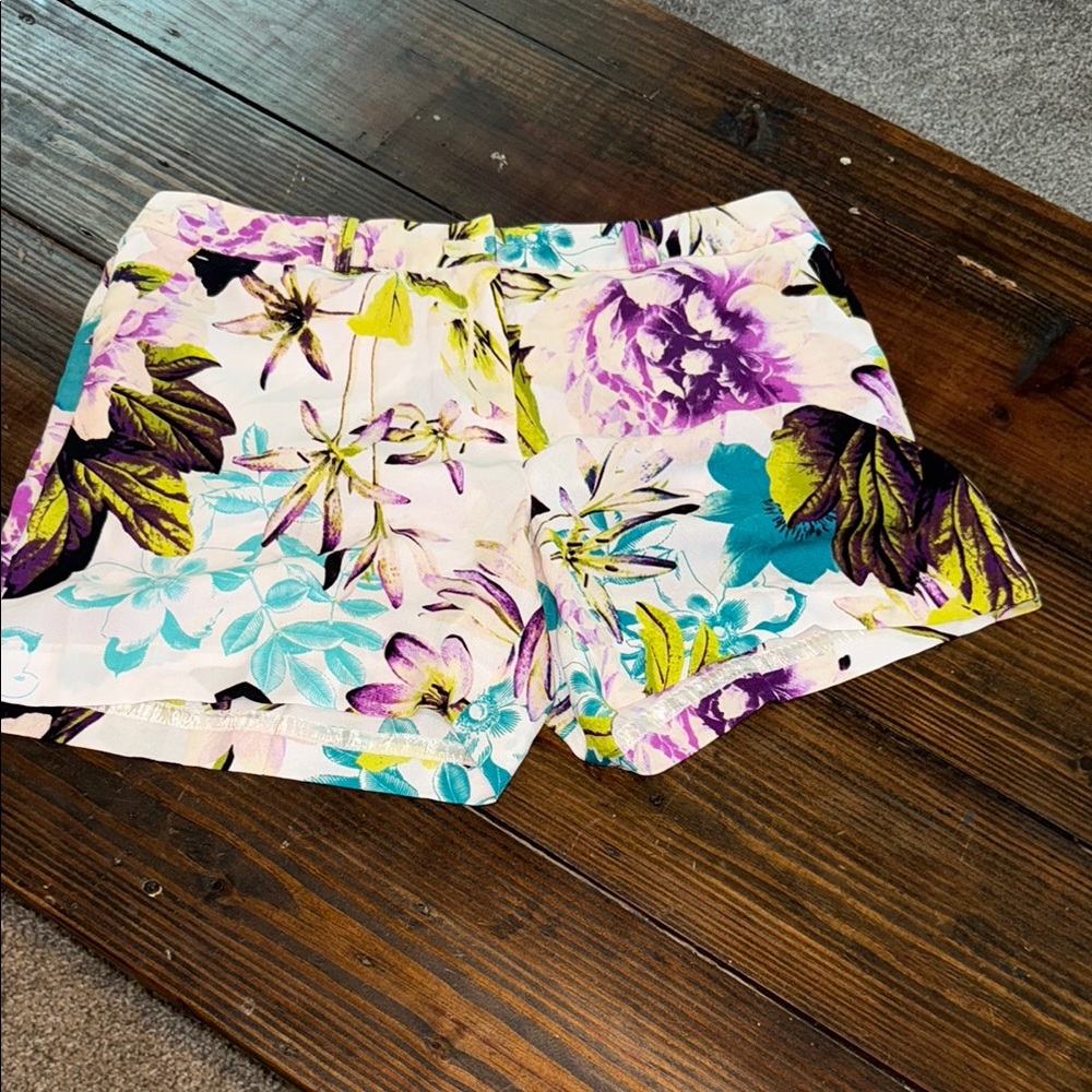 Worthington Purple and Blue Bermuda Shorts Vibrant Design Size 14